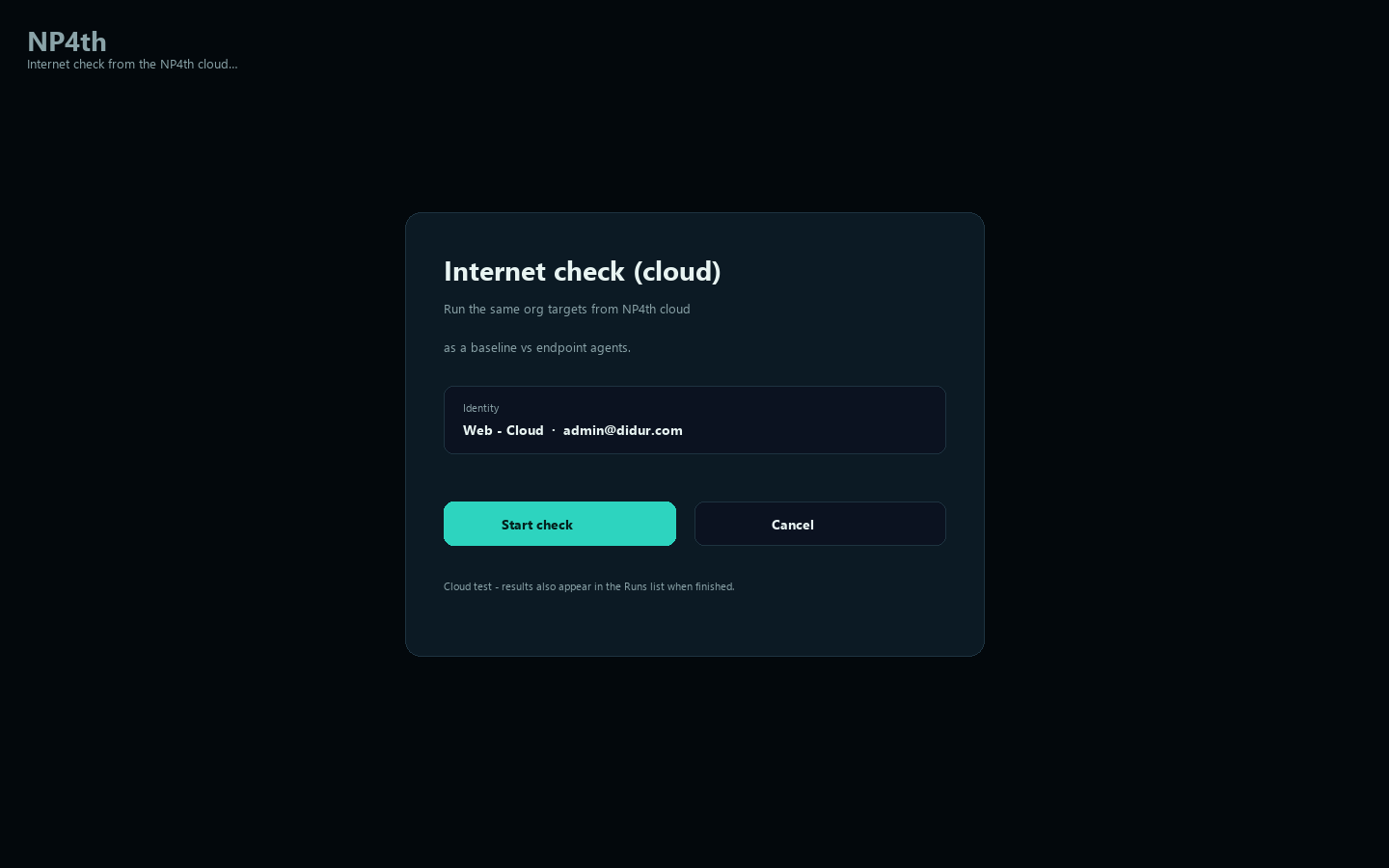 Cloud Internet check